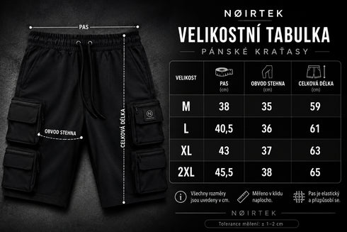 NØIRTEK Cargo Shorts – Black